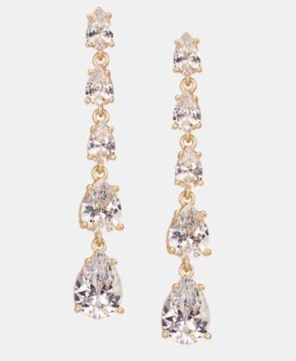Cubic Zirconia Linear Drop Earrings