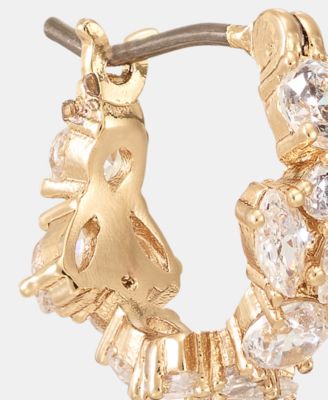 Extra Small Cubic Zirconia Huggie Hoop Earrings, 0.36"