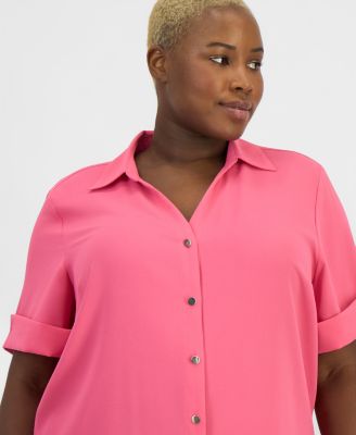 Plus Size Button-Front Shirt