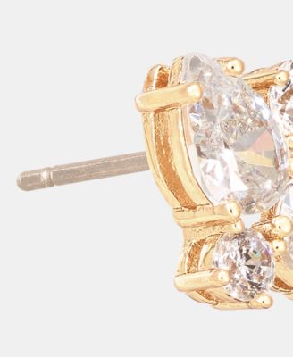 Cubic Zirconia Cluster Stud Earrings