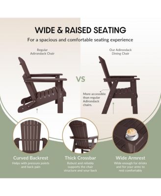 Outdoor Patio Shell-back Adirondack Dining Chair All Weather