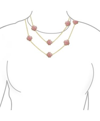 Enamel Flower Strand Necklace