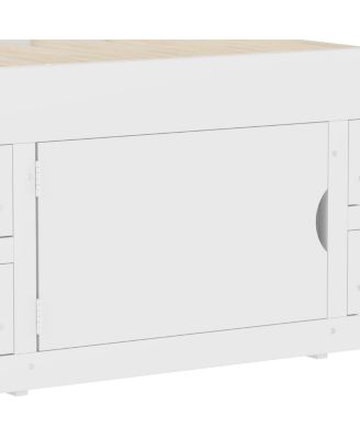 Twin Captain Platform Bed Frame with Storage, Bookcases, Shelves, 4 Drawers