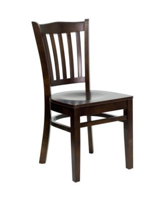 Vertical Slat Back Wooden Restaurant Dining Chair