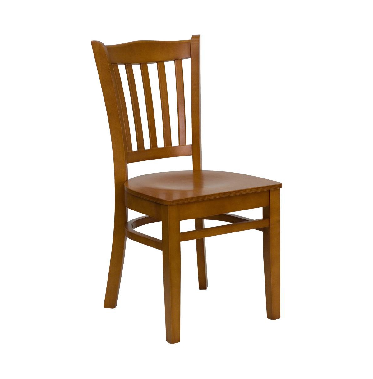 Emma+Oliver Vertical Slat Back Wooden Restaurant Dining Chair