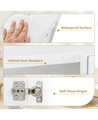 Double-Door Wall-Mount Bathroom Cabinet with Mirror and Adjustable Shelf