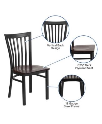 School House Back Metal Restaurant Dining Chair