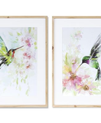 Hummingbird Watercolor Wall Art – Set of 2 Nature-Inspired Prints for Home or Office Decor