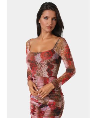 Women's Mesh Open Back Midi Dress