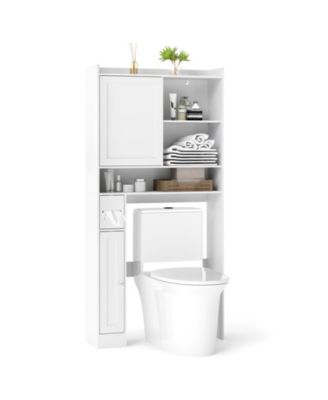 Standing Toilet Storage Rack Cabinet with Smooth Sliding Door