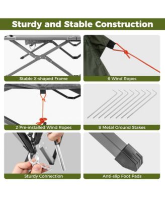 2-Person Foldable Camping Cot Tent Combo, Off-Ground Sleeping Shelter for Adults