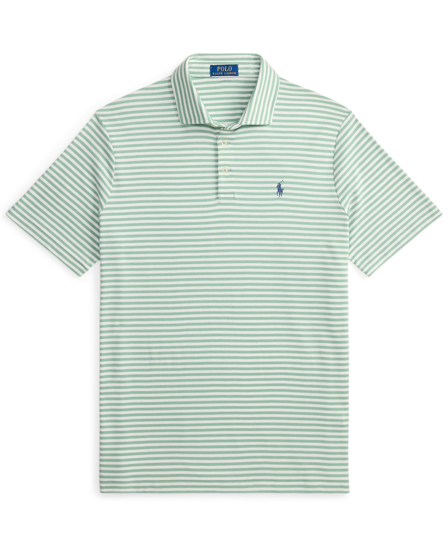 Мужское поло Polo Ralph Lauren Classic Stripe Polo Shirt, цвет: Выцветший мятный / Белый — фото 5