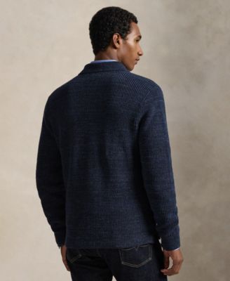 Men's Collared Button-Front Cardigan