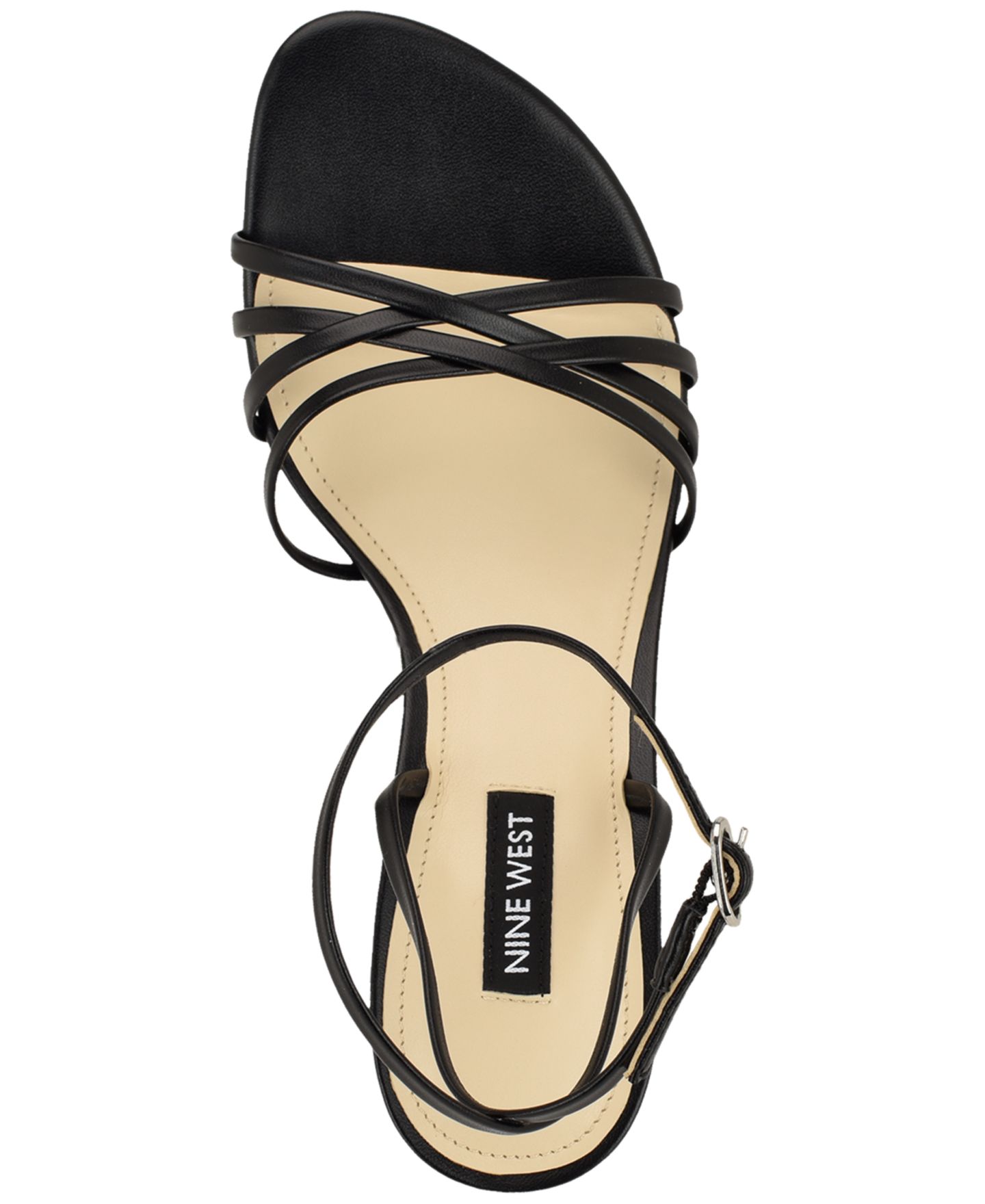 Женские сандалии Nine West Gazey Ankle Strap Kitten Heel Dress Sandals, цвет: Чёрный — фото 4
