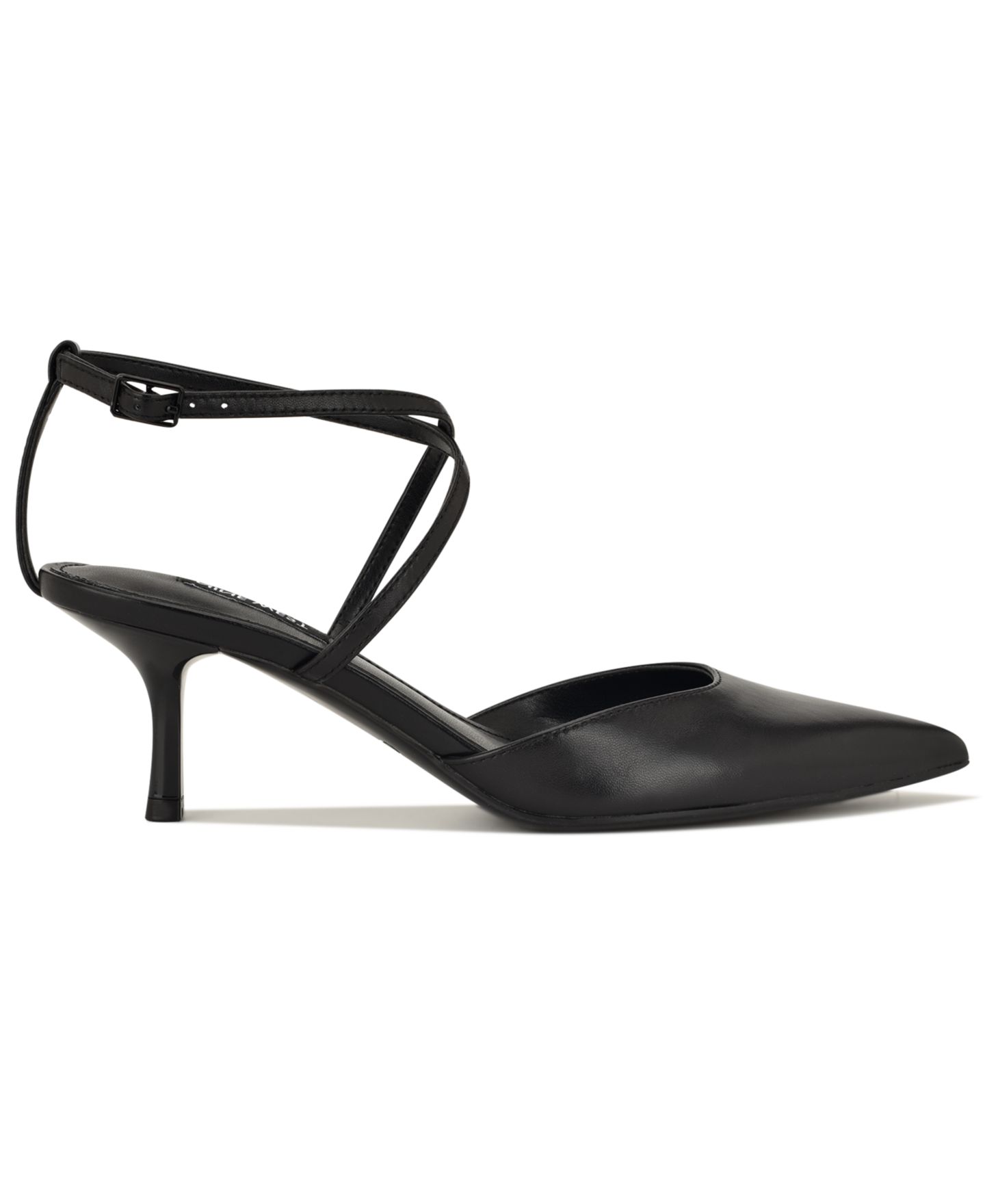 Женские туфли Nine West Idorna Strappy Kitten Heel Pumps, цвет: Чёрный кожаный — фото 2
