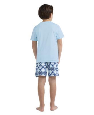 Boys 4-7 Crochet Skull Swim T-Shirt and Shorts, 2-Piece Set