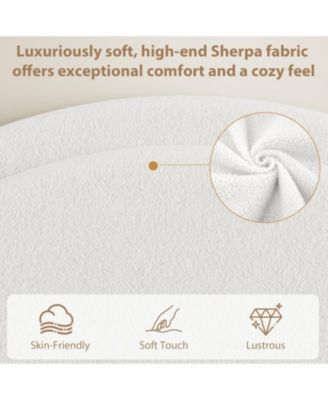 Queen Bed Frame with Storage Drawers, Boucle Upholstered Platform, Round Headboard, Heavy-Duty, Noise-Free, No Box Spring, White