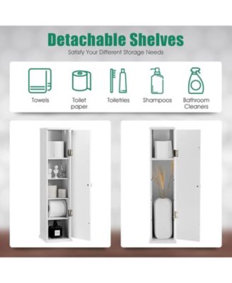 Freestanding Toilet Paper Holder Stand with 4 Shelves and Top Slot