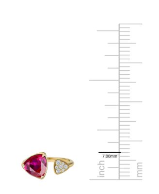 Lab-Grown Emerald (1/2 ct. t.w.) & White Sapphire (1/20 ct. t.w.) Ring in 14k Gold Over Sterling Silver (also in Sapphire & Ruby)