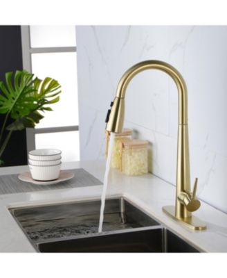 Kitchen Faucet with Pull Down Sprayer, High Arc 360&deg; Swivel Brushed Nickel, 3-Mode Spray Head, for Farmhouse Modern Laundry Rv Bar