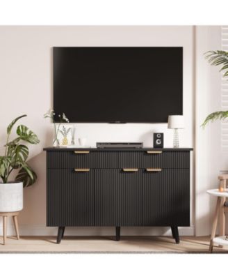 47" Fluted Sideboard Buffet Cabinet with Doors Drawers Storage