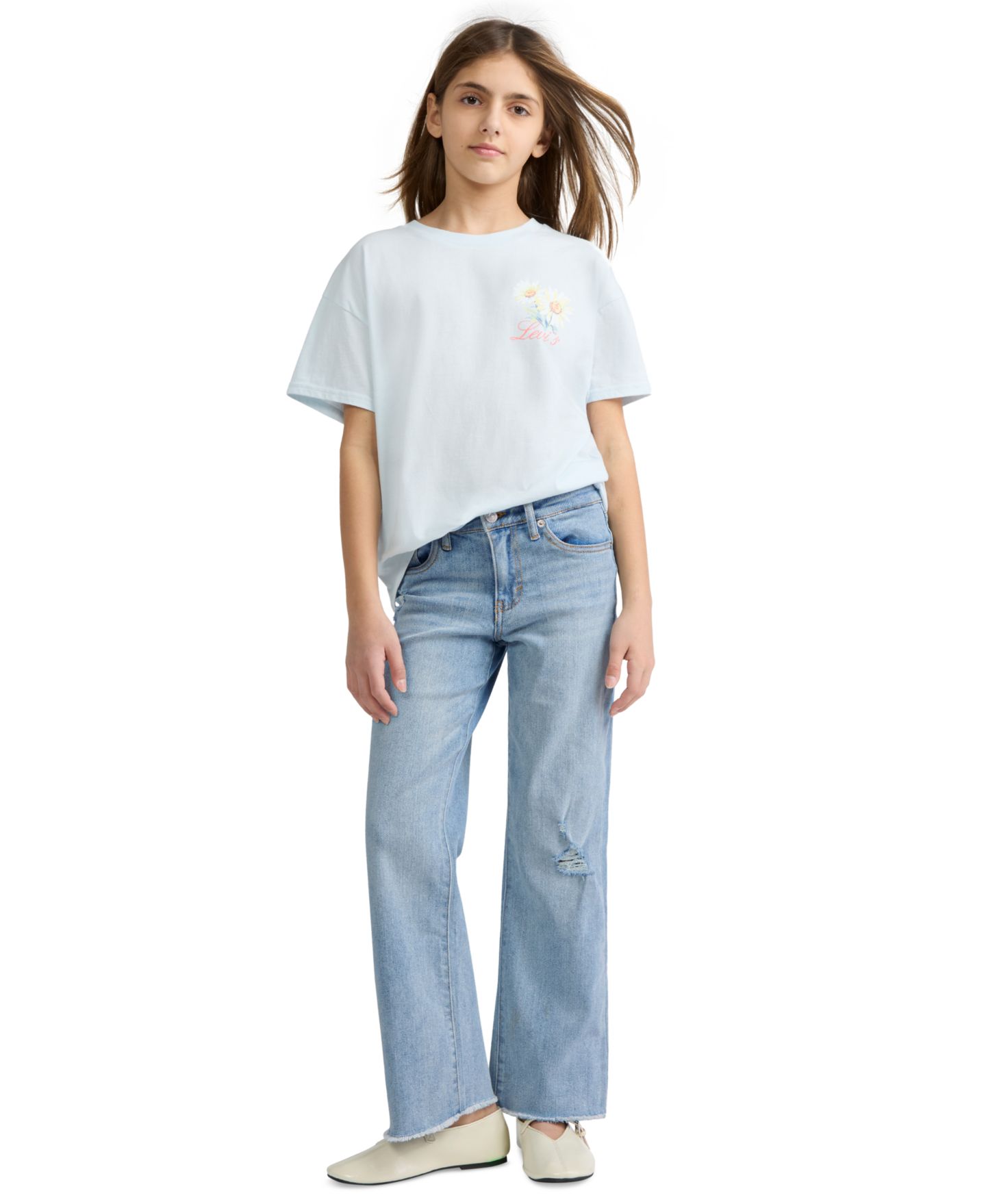 Джинсы Levi's Vintage-Like Mid-Rise Wide Leg Jeans для девочек, цвет: Bauhaus Blues — фото 5
