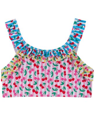 Girls' 2T-5 Ruffle Top, Bikini Bottom, & Matching Headband, 3-Piece Set