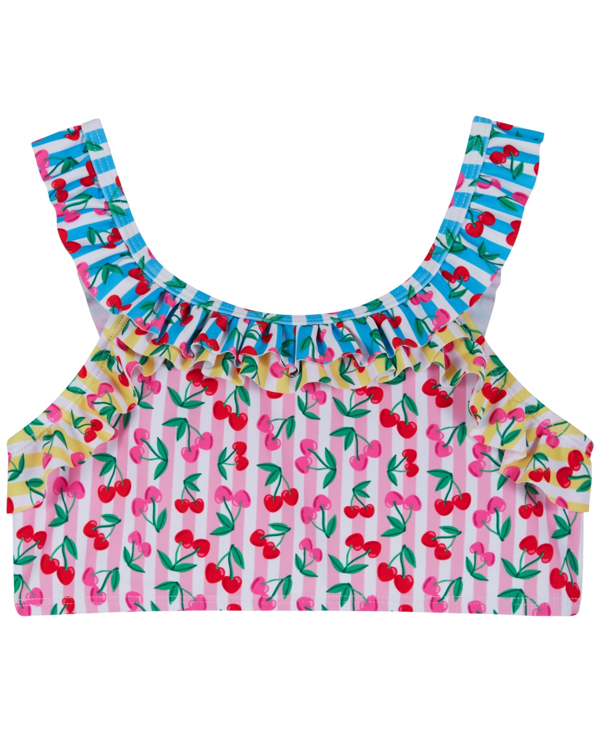 Andy & Evan Girls' 2T-5 Ruffle Top, Bikini Bottom, Matching Headband, 3-Piece Set
