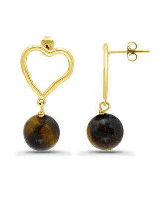 Gold Plated Open Heart Post Earrings