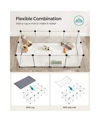 Modern Indoor Dog Kennel up to 70 lb, Modular Plastic Enclosure with Floor Panels, Easy Assembly