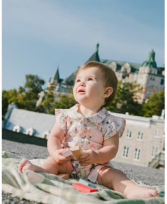 Baby Girls Cotton Muslin Romper Pink Printed Berries