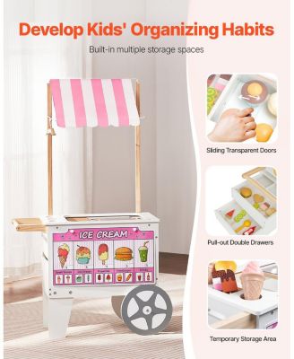 Ice Cream Cart with Flipping Menus, Freezer & Scanner