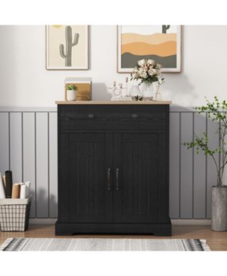 Buffet Cabinet with Drawers, 28.8 in Sideboard Buffet Storage Cabinet with Shelves and Doors