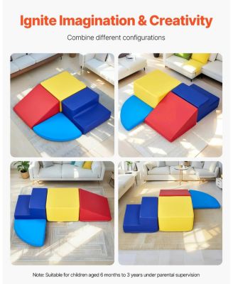 4-Piece Foam Climbing Set for Toddlers - Crawl & Slide Playset