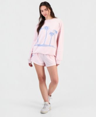 Juniors' Beaded Graphic-Print Sweatshirt