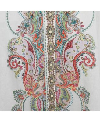 Women's White Paisley Print Linen Ninety-Six Filigree Dress