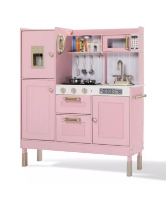 Interactive Lights and Sounds Wooden Kitchen Playset, Ages 3+