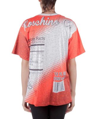 Women's Couture Red Soda Can Printed Cotton Oversized T Shirt