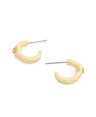 Gold Signature C Heart Huggie Earrings