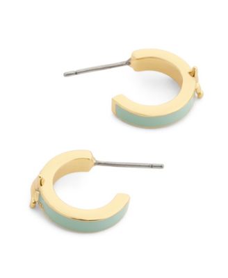 Light Green Signature Rexy Enamel Huggie Earrings