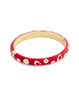 Faux Stone Signature C Floral Chubby Bangle Bracelet
