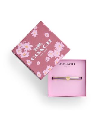 Purple Signature Tea Rose Enamel Bangle Boxed Bracelet