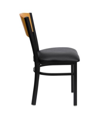 Wood Circle Back Metal Restaurant Dining Chair