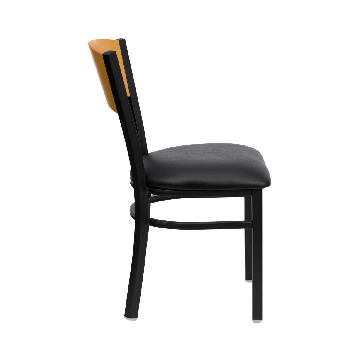 Emma+Oliver Wood Circle Back Metal Restaurant Dining Chair