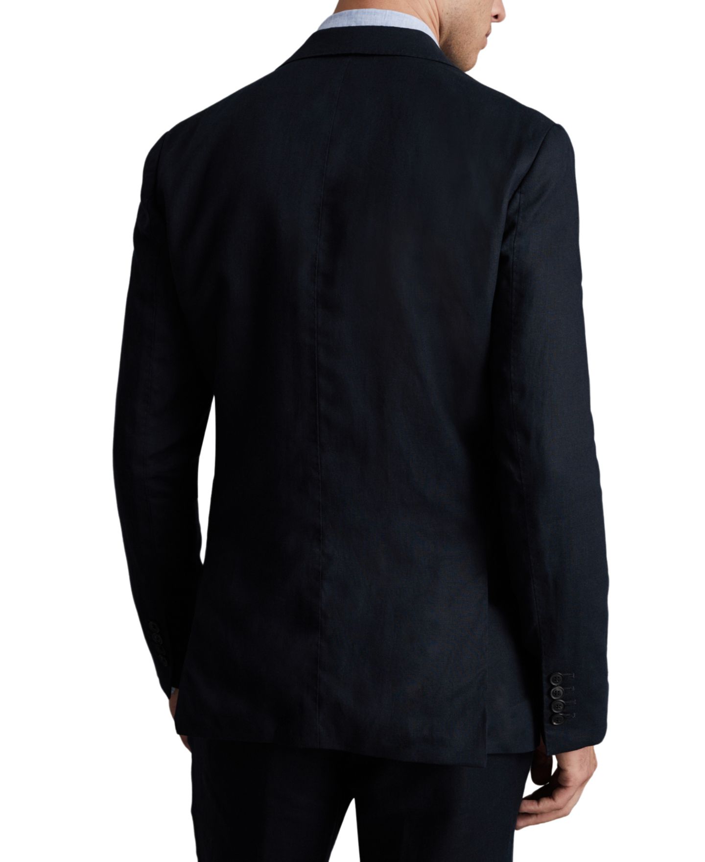 Мужской пиджак REISS Kin Tailored-Fit Single-Breasted Linen Blazer, цвет: Тёмно-синий — фото 4
