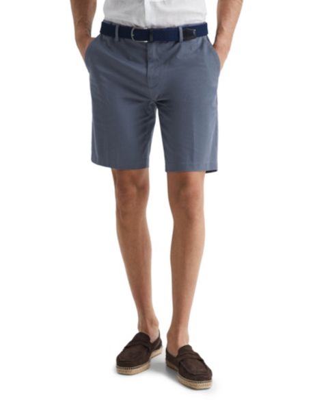 Мужские шорты REISS Wicket Modern Fit 9" Cotton Blend Chino, цвет: Синий