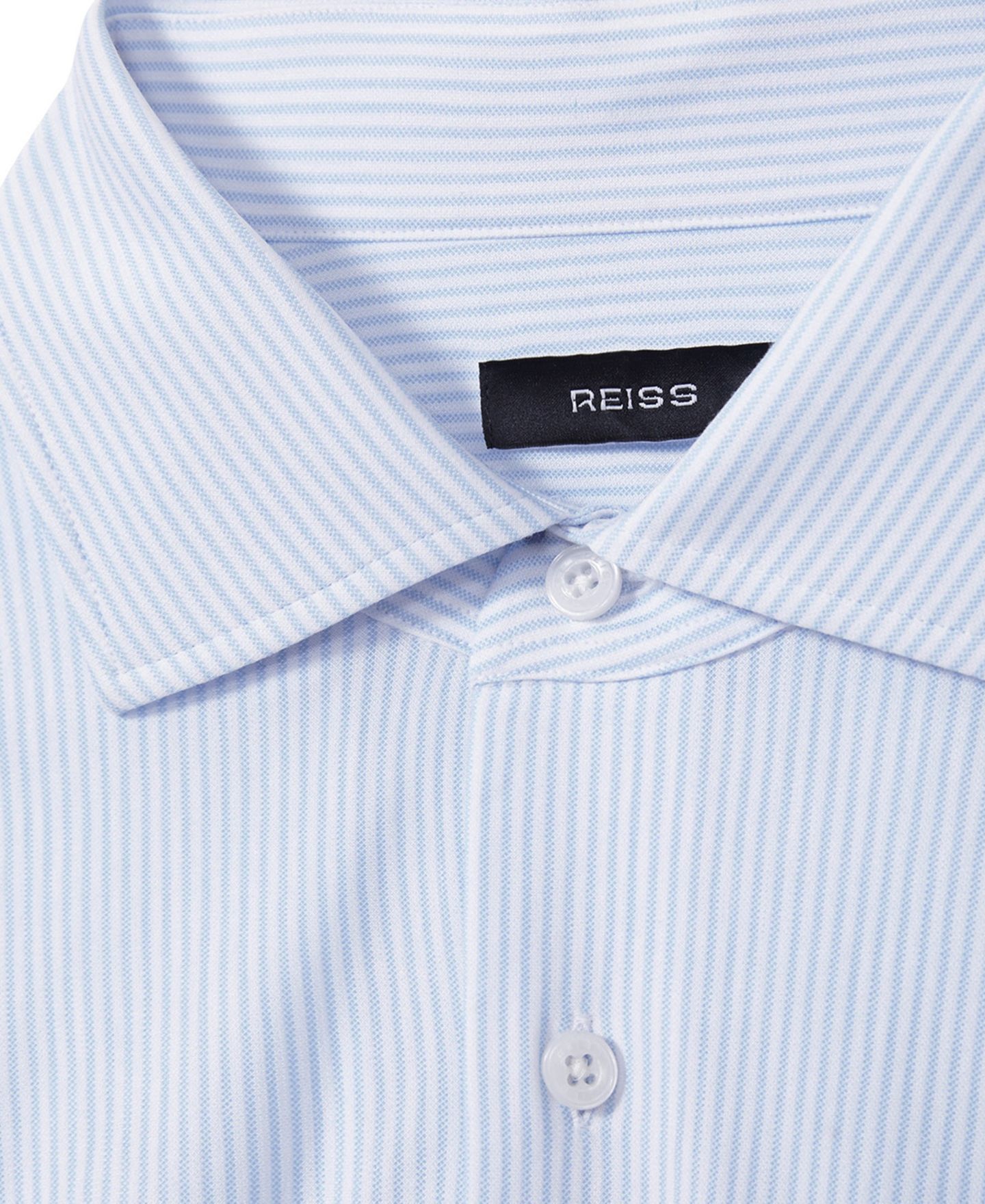 Мужская рубашка REISS Valdo Cotton-Blend Cutaway-Collar Striped — фото 7
