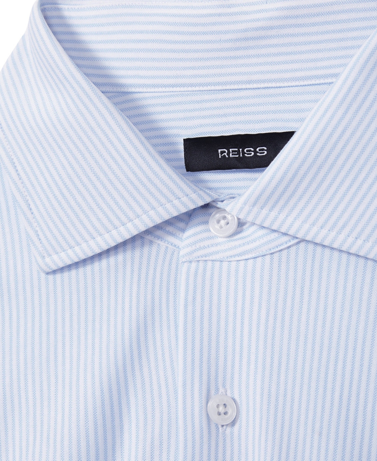 Reiss Men's Cotton-Blend Cutaway-Collar Striped Shirt