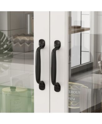 Bookcase Bookshelf with 10 Storage Shelves & 3 Glass Doors,Display Storage Cabinet