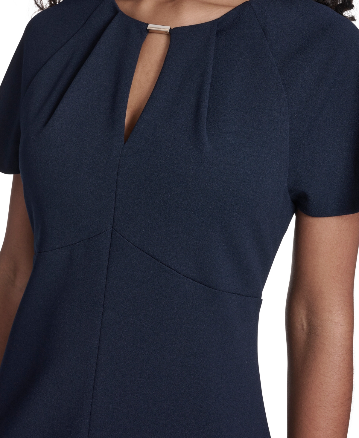 Tommy Hilfiger Women's Key-Hole Neck Midi Dress